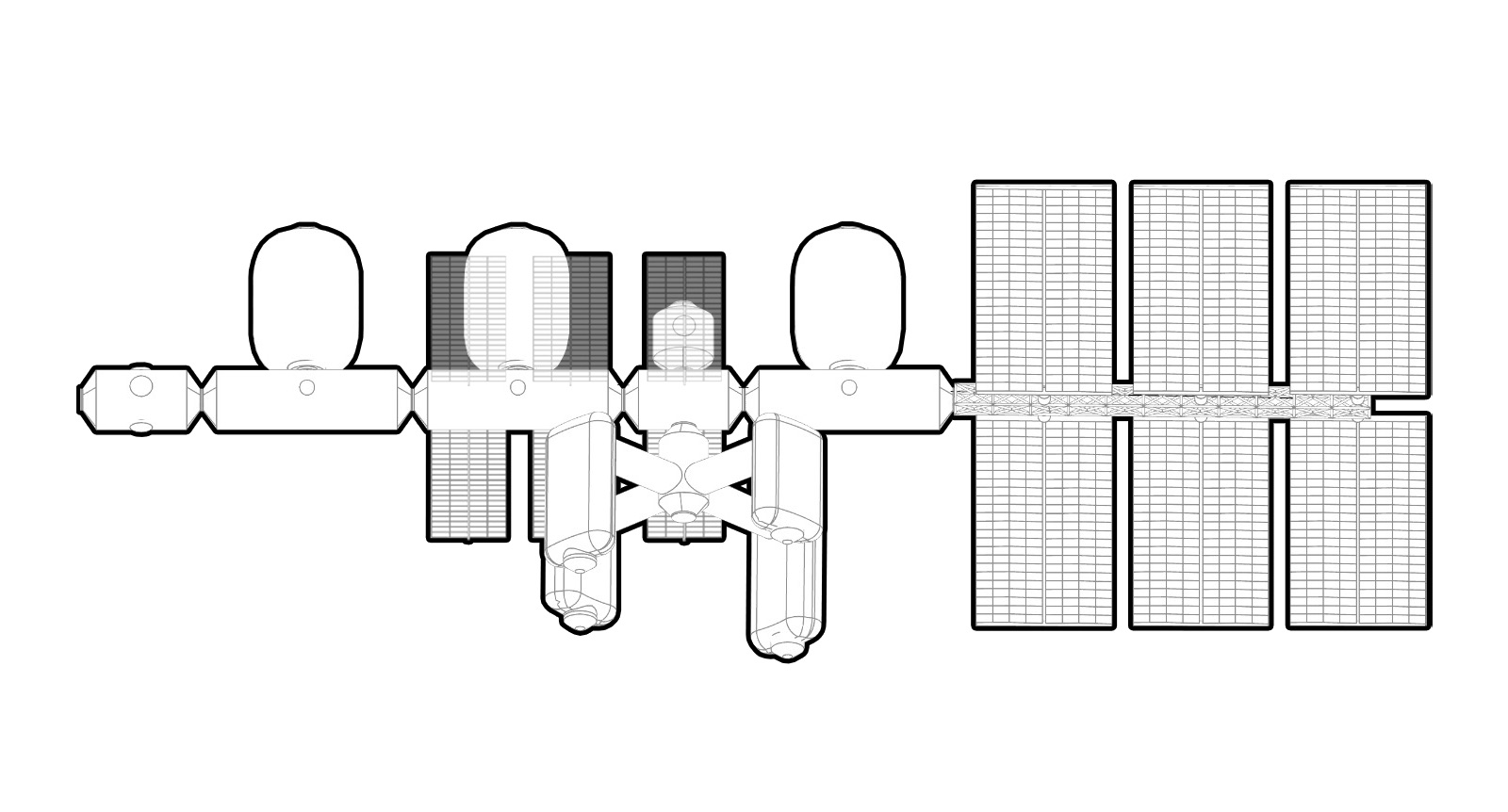 Promethea Station, full top-down axonometric